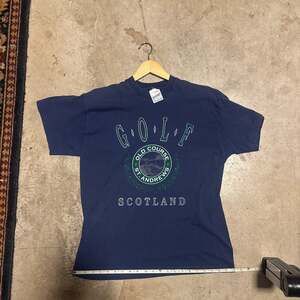 Vintage St. Andrews Old Course Scotland Graphic Single Stitch T-Shirt Size L